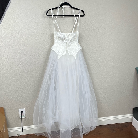 NWT For Love and Lemons Lily Bridal Dress White Corset Bustier Wedding Sz S - Picture 8 of 16